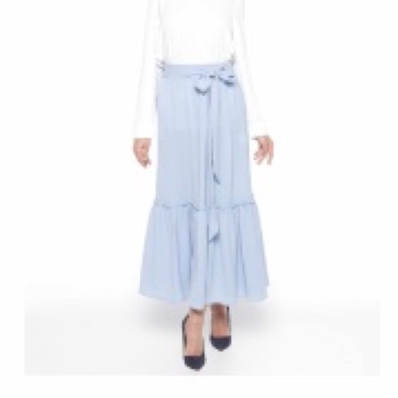 Light blue unlined maxi skirt - Picture 5 of 5
